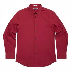 Express Button Up Shirt Mens L Modern Fit Long Sleeve Red